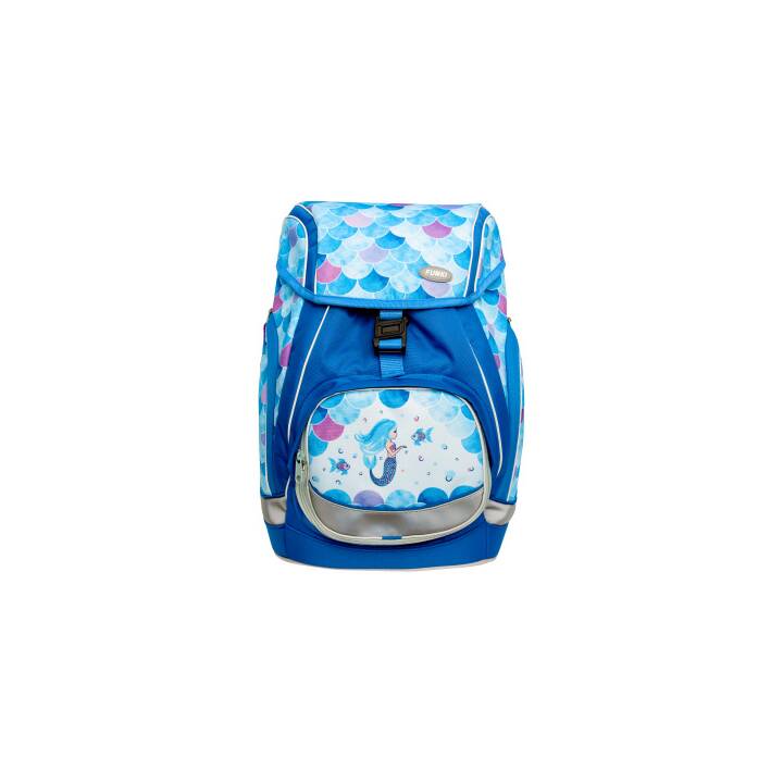 FUNKI Schulranzen Set Flexy-Bag Mermaid (28 l, Hellblau, Lila, Blau)