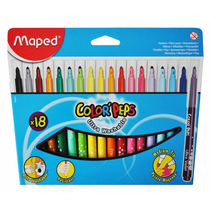 MAPED Crayon feutre (Multicolore, 18 pièce)