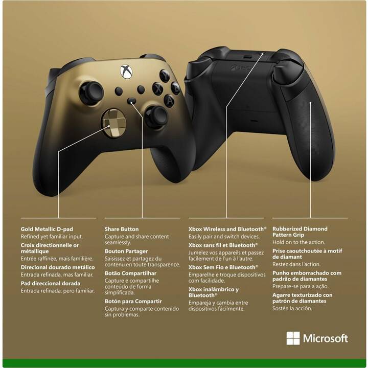 MICROSOFT Xbox Wireless Controller Gold Shadow (Doré)