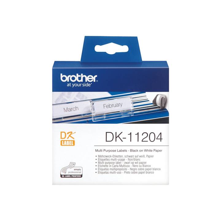 BROTHER DK-11204 Rouleau d'étiquettes (1 pièce, 17 mm x 21.6 m)