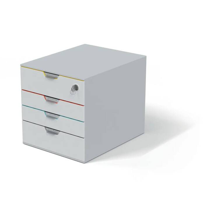 DURABLE Boite à tiroirs de bureau Varicolor Safe (A4, C4, Folio, Letter, 28 cm  x 35.6 cm  x 29.2 cm, Blanc)