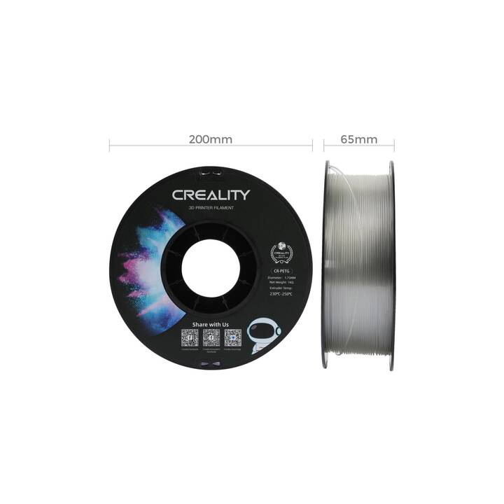 CREALITY Filament Transparent (1.75 mm, Glykol-Polyethylenterephthalat (PET-G))