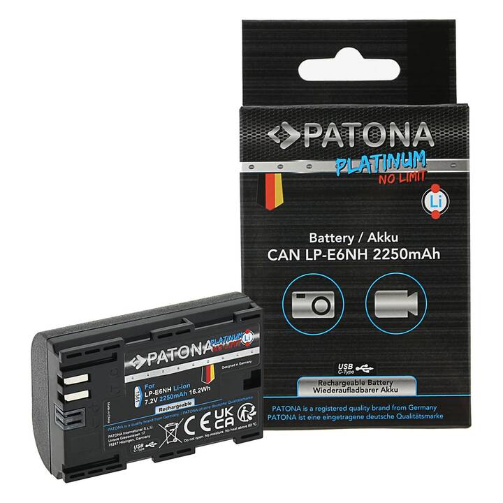 PATONA LP-E6NH Kamera-Akku (Lithium-Ionen, 2250 mAh)