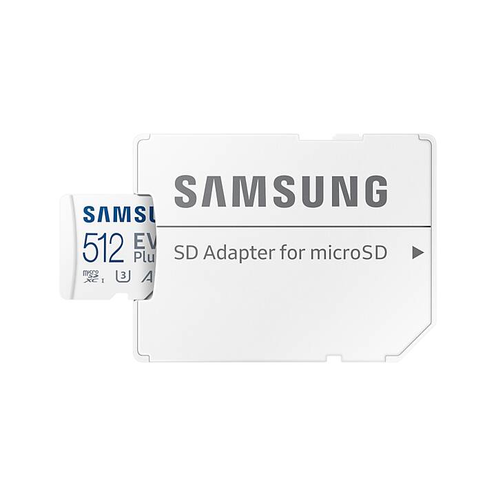 SAMSUNG MicroSDXC Evo Plus (Class 10, Video Class 30, 512 GB, 130 MB/s)