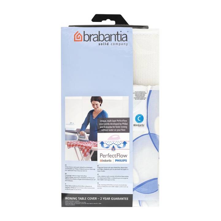 BRABANTIA Perfect Flow Housse pour planche à repasser (124 cm x 45 cm, 1 pièce)