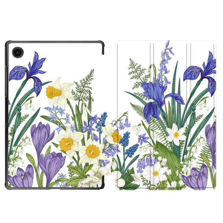EG coque pour Samsung Galaxy Tab A8 10.5" (2021) - fleurs - violet