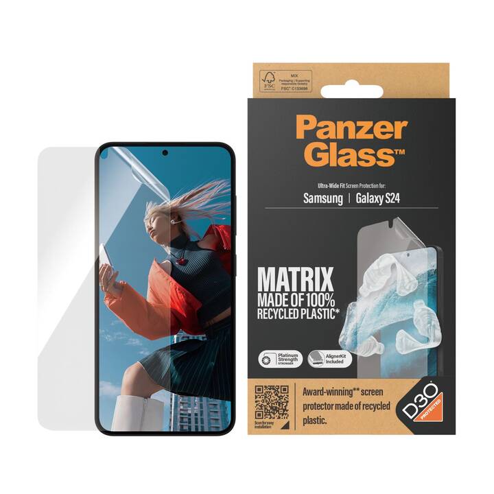 PANZERGLASS Verre de protection d'écran  Ultra Wide Fit D3O PET (Galaxy S24, 1 pièce)