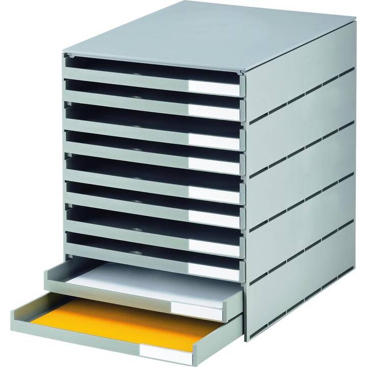 STYRO Büroschubladenbox Pro (C4, 24.3 cm  x 32.7 cm  x 32.3 cm, Grau)