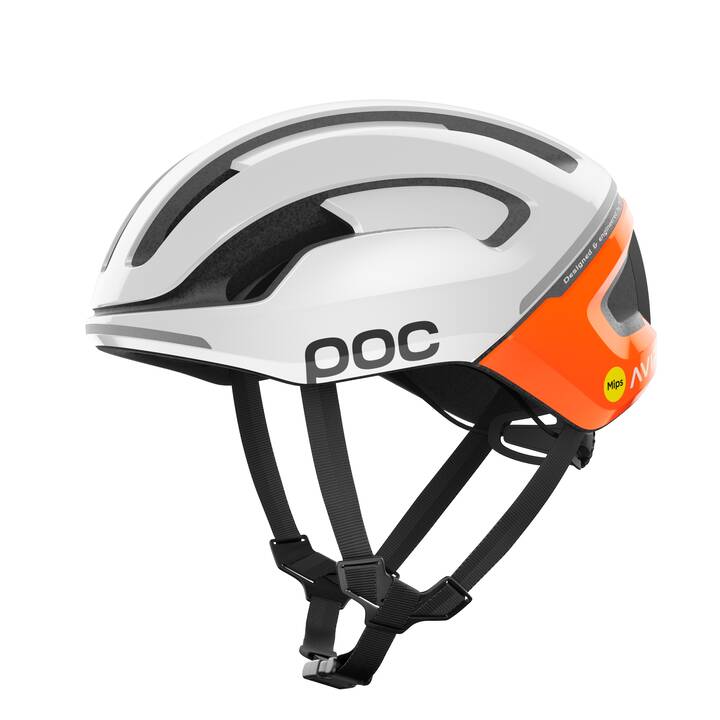 POC Unisexe Casque de vélo de course Omne Air MIPS (S, Orange, Blanc)