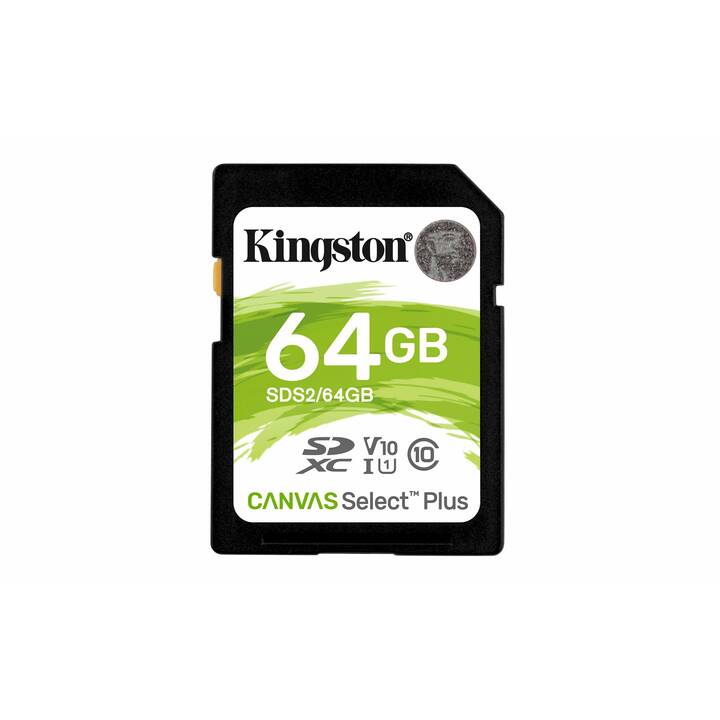KINGSTON TECHNOLOGY SDXC Canvas Select Plus (UHS-I Class 1, 64 GB, 100 MB/s)