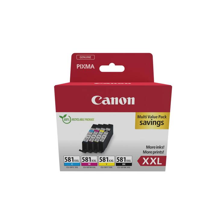 CANON CLI-581XXL (Jaune, Noir, Magenta, Cyan, Multipack)