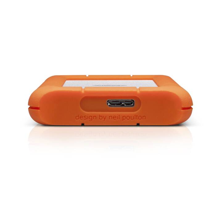 LACIE Rugged Mini (USB Typ-C, 5000 GB, Silber, Orange)