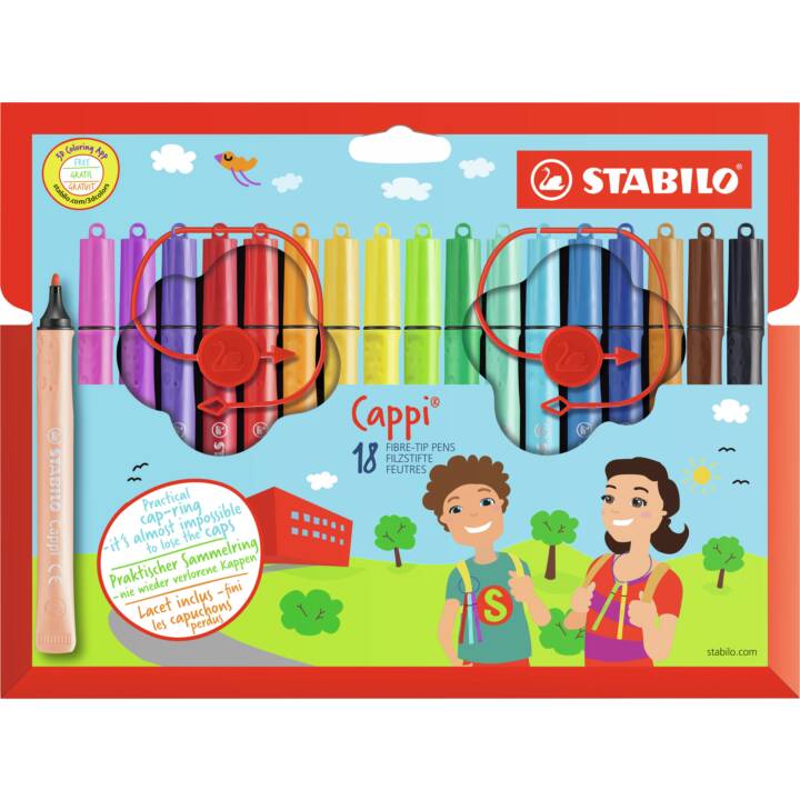 STABILO Cappi Pennarello (Multicolore, 18 pezzo)