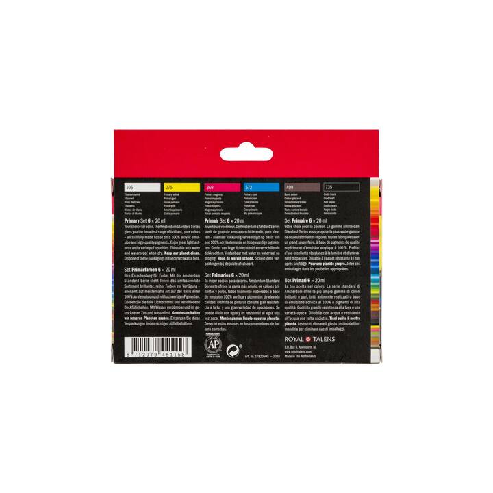AMSTERDAM Couleur acrylique Primary Set (6 x 20 ml, Multicolore)