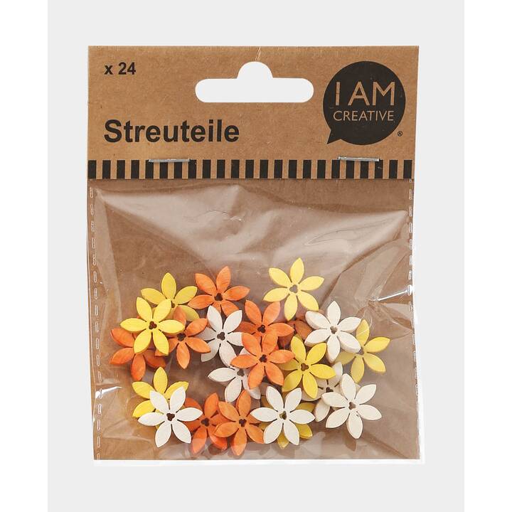 I AM CREATIVE Streudeko (Sperrholz, Blumen, 24 Stück)