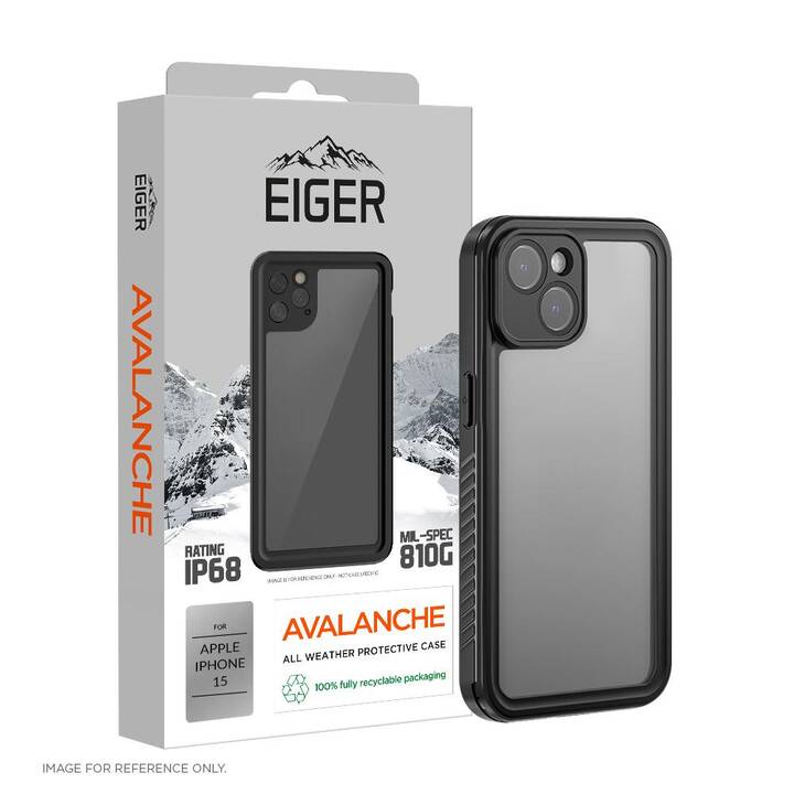 EIGER Backcover Avalanche (iPhone 15, Nero)