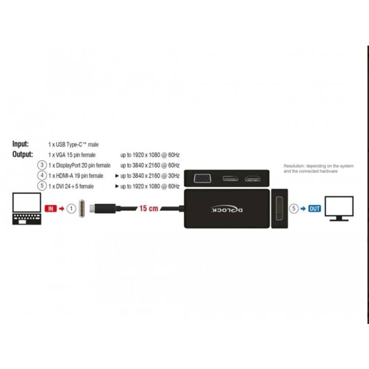 DELOCK Adattatore video (DVI-D, HDMI, DisplayPort)