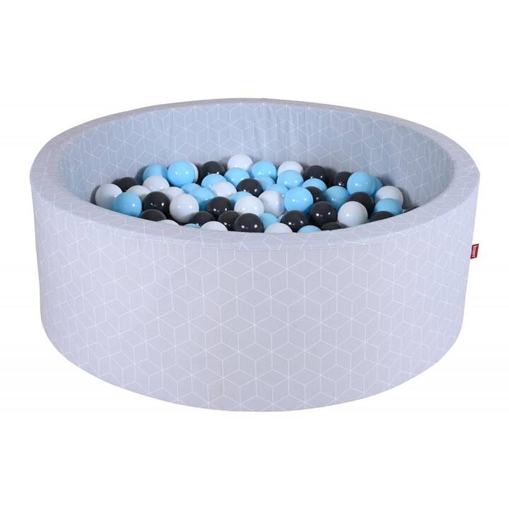 KNORRTOYS Piscine à balles Geo cube (Gris, Bleu clair, Blanc)