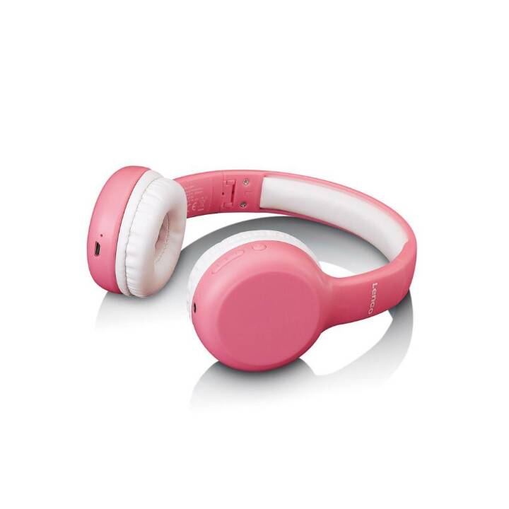 LENCO HPB-110 Casque d'écoute pour enfants (On-Ear, Bluetooth 5.0, Pink)