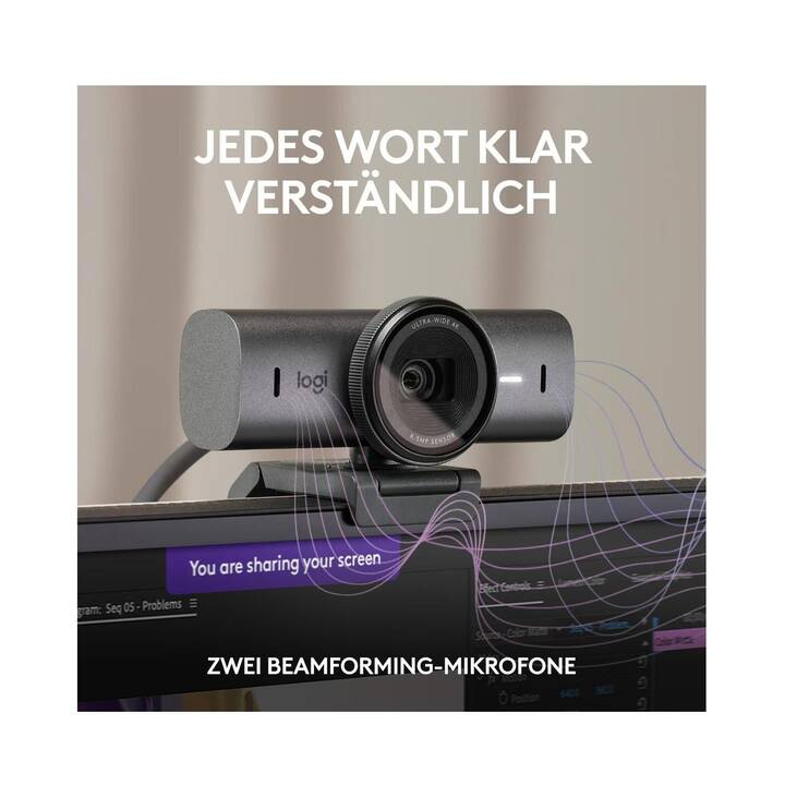LOGITECH MX Brio 700 Webcam (3840 x 2160, Grau)