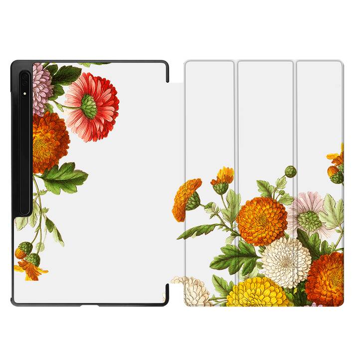 EG Hülle für Samsung Galaxy Tab S8 Ultra 14.6" (2022) - Orange - Blumen