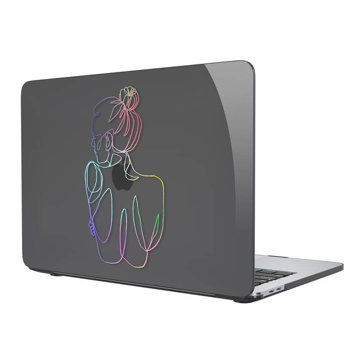 EG Hülle für MacBook Air 13" (Apple M1 Chip) - einzeilige Kunst - Schimmernde Farbe