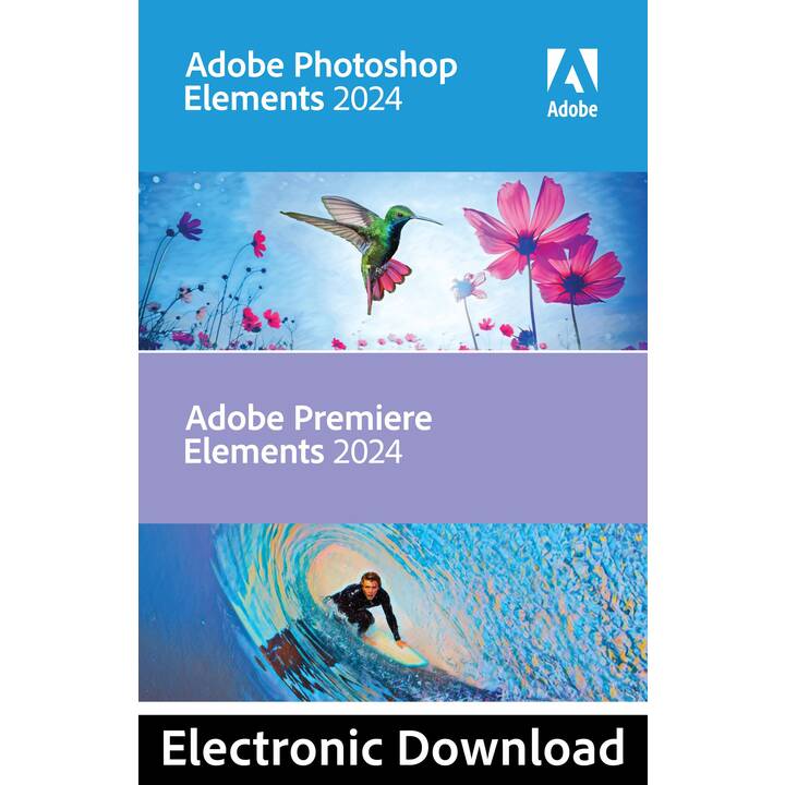 ADOBE Photoshop & Premiere Elements 2024 (Versione completa, 1x, Inglese)