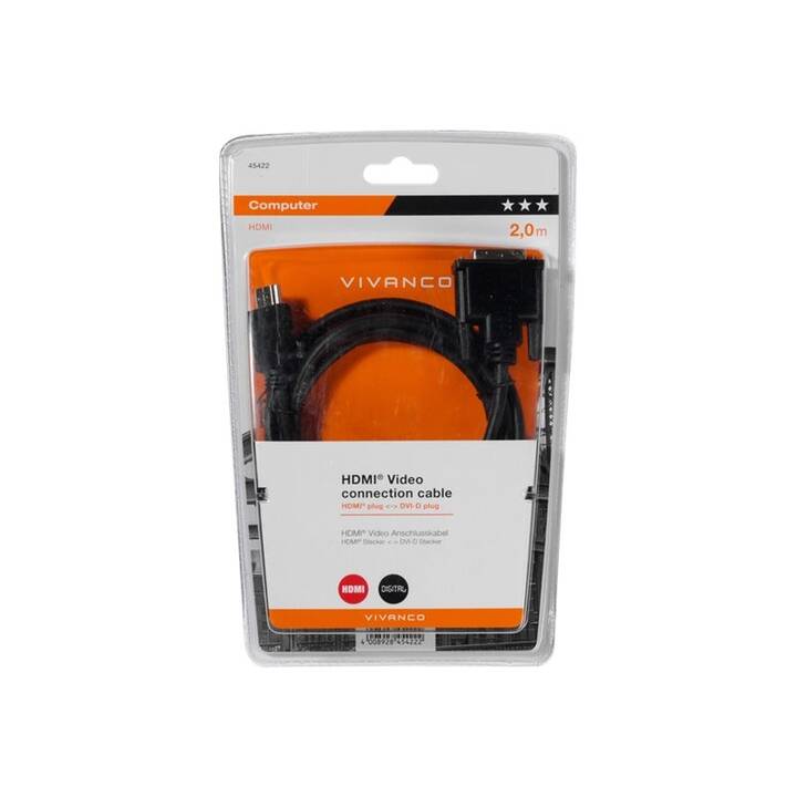VIVANCO Verbindungskabel (HDMI, DVID, 2 m) Interdiscount