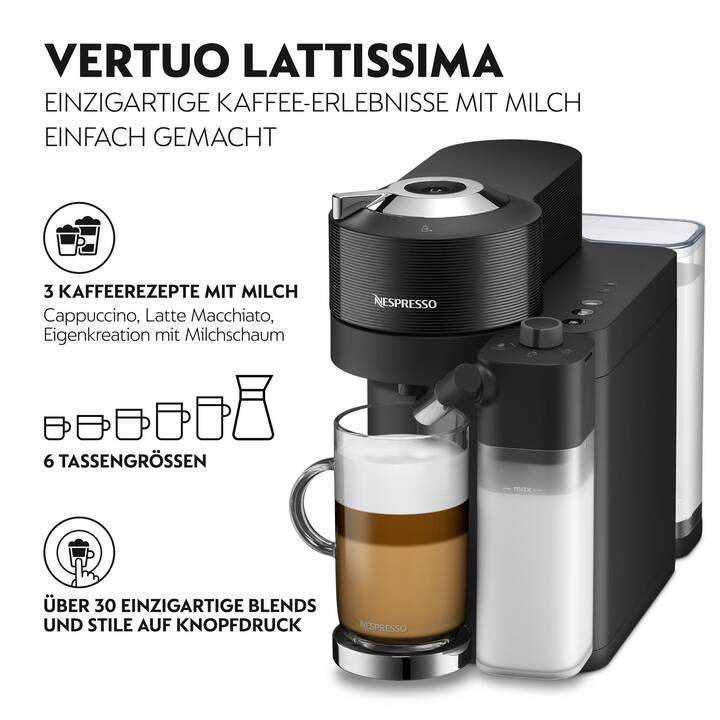 DELONGHI Vertuo Lattissima (Nespresso Vertuo, Schwarz)