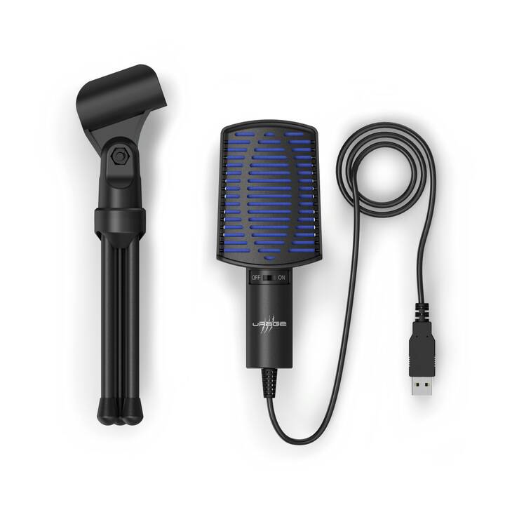 URAGE Stream 100 Microphone de table (Noir, Bleu)