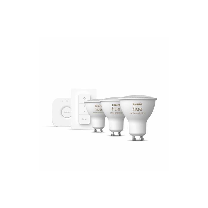 PHILIPS HUE Lampadina LED White & Color Ambiance Starter-Kit (GU10, Bluetooth, 4.3 W)