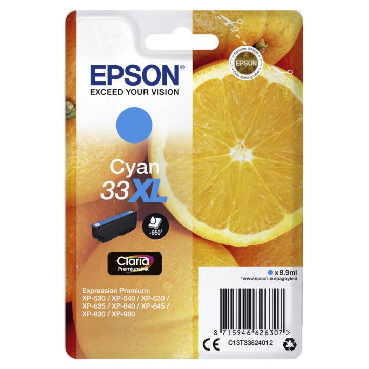 EPSON 33XL (Cyan, 1 pièce)