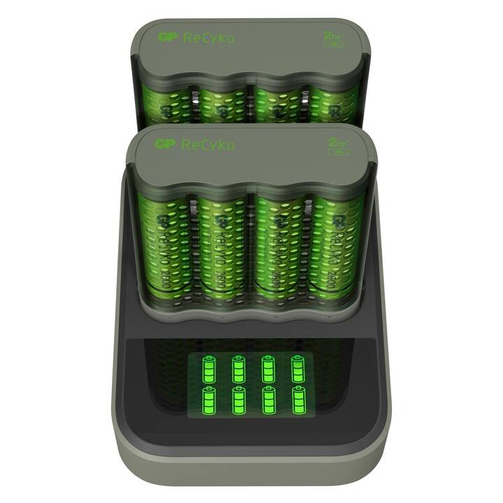 GP M452 USB-Schnellladegerät Set Mit 4 X 2600 MAh AA-Batterien – Lädt AA/AAA, Mit LED-Anzeige, Inkl. Aufbewahrungsbox