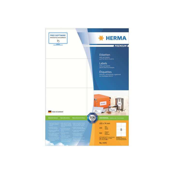 HERMA Druckeretikettenbogen (74 x 105 mm)