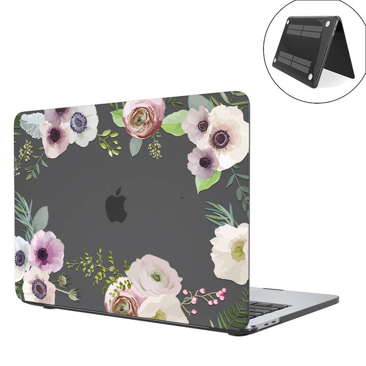 EG coque pour MacBook Air 13" Retina (2018 - 2020) - blanche - fleurs