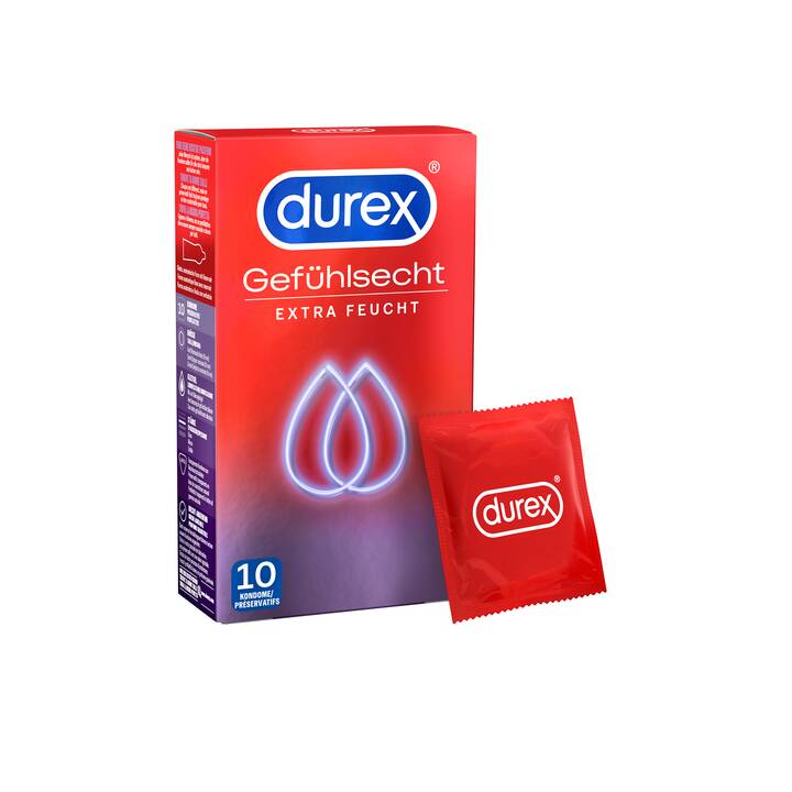 DUREX Kondome Gefühlsecht Extra Feucht (10 Stück)