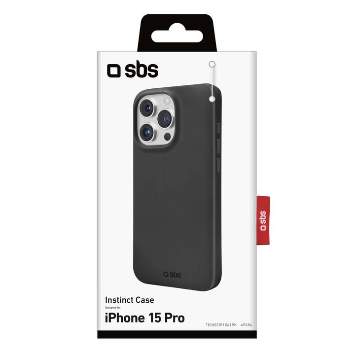 SBS Backcover (iPhone 15 Pro, Schwarz)