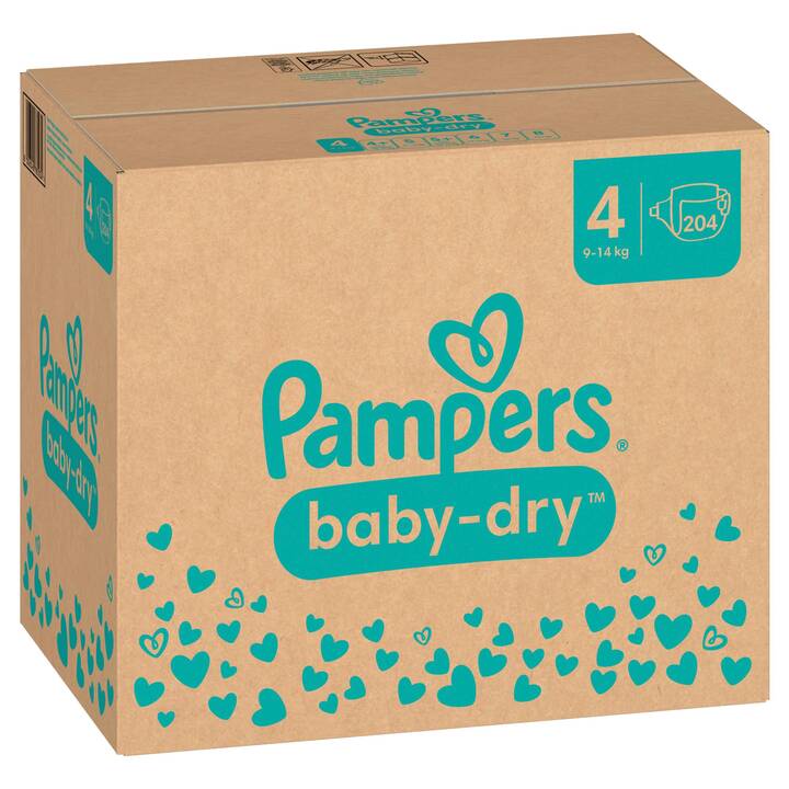 PAMPERS Baby-Dry 4 (Monatsbox, 204 Stück)
