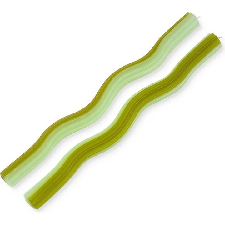 54°CELSIUS Motivkerze Wiggle (Grün, 2 Stück)