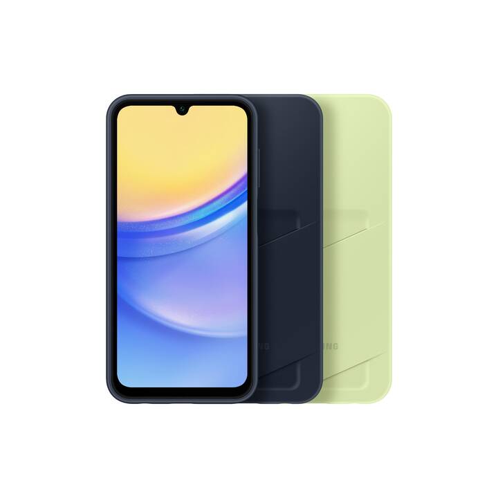 SAMSUNG Backcover mit Kartenhalter (Galaxy A15 5G, Schwarz, Blau)