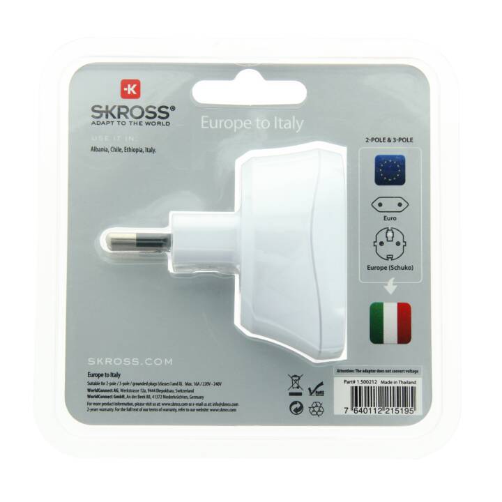 SKROSS Travel Adapter Europe vers l'Italie