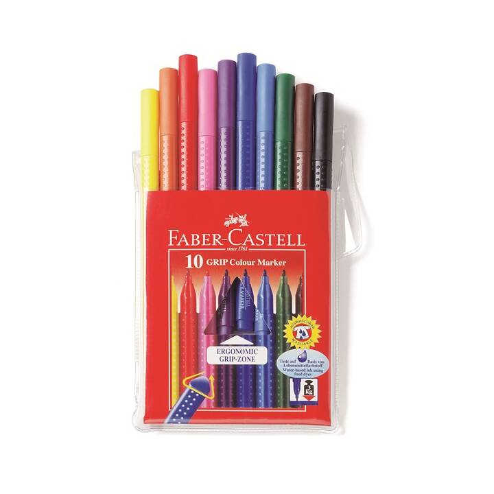 FABER-CASTELL Pennarello (Multicolore, 10 pezzo)