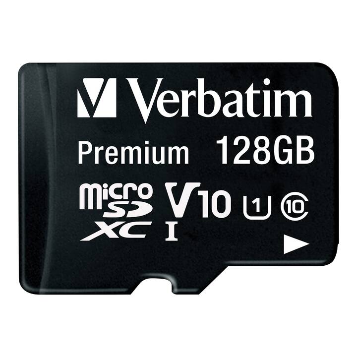 VERBATIM MicroSDXC UHS-I Premium (UHS-I Class 1, Class 10, 128 GB, 90 MB/s)