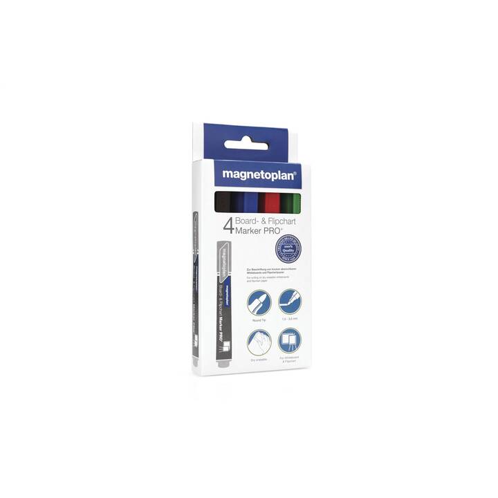 MAGNETOPLAN Whiteboard Marker Pro+ (Mehrfarbig, 4 Stück)