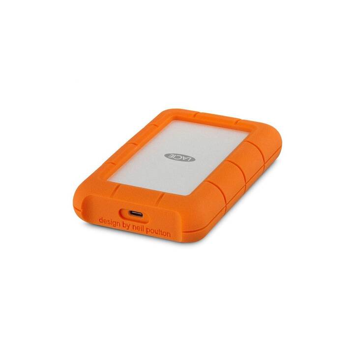 LACIE Rugged (USB Typ-C, 1 TB, Orange, Silber)