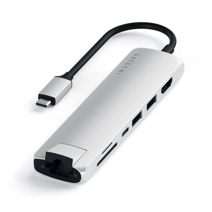 SATECHI USB-C Slim Multi-Port (6 Ports, USB Type-C, HDMI, USB Type-A, RJ-45)