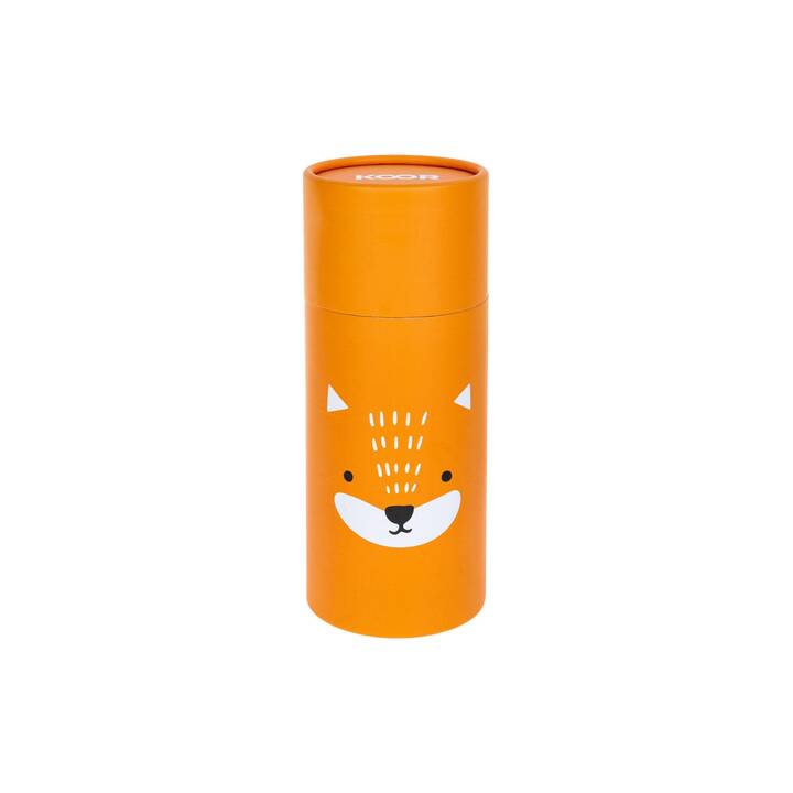 KOOR Thermo Trinkflasche Little Fox (260 ml, Orange, Schwarz, Weiss)