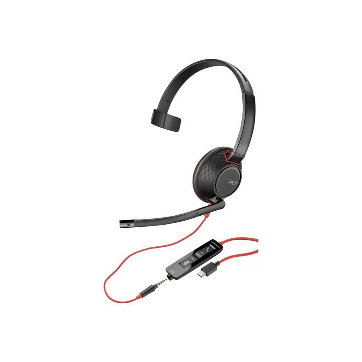 HP Office Headset Poly Blackwire C5210 (On-Ear, Kabel, Schwarz)