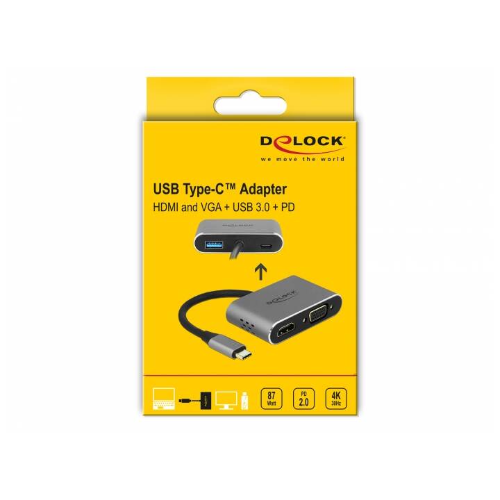 DELOCK Stazione d'aggancio 64074 (HDMI, VGA, USB 3.1 di tipo A, USB 3.1 di tipo C)