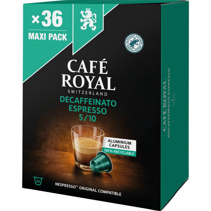 CAFÉ ROYAL Kaffeekapseln Alu Espresso Decaffeinato (36 Stück)